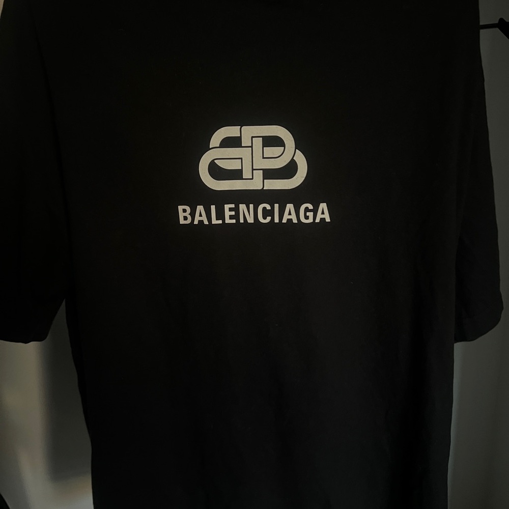 Balenciaga Black Tee with Logo